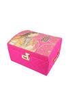 Buy_Puneet Gupta_Pink Printed Silk Maharani Vanity Trunk _at_Aza_Fashions