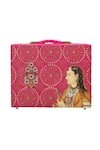 Buy_Puneet Gupta_Pink Crystal Bridal Print Jewellery Trunk _at_Aza_Fashions