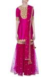 Shop_Preeti S Kapoor_Pink Embroidered Kurta Sharara Set_Online_at_Aza_Fashions