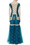 Shop_Preeti S Kapoor_Blue Embroidered Kurta Sharara Set_at_Aza_Fashions