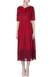 Shop_Itara_Red Flared Midi Dress For Women_Online_at_Aza_Fashions