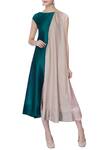 Buy_Itara_Blue Grey And Peacock Midi Dress For Women_at_Aza_Fashions