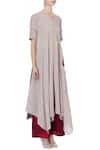 Itara_Beige Patchwork Kurta With Palazzo Pants For Women_Online_at_Aza_Fashions