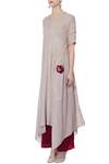 Buy_Itara_Beige Patchwork Kurta With Palazzo Pants For Women_Online_at_Aza_Fashions