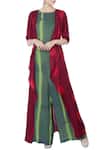 Buy_Itara_Green Tie Dye Jumpsuit With Jacket_at_Aza_Fashions