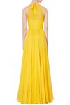 Shop_Saisha Shinde_Yellow Halter Slit Gown For Women_at_Aza_Fashions