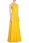 Saisha Shinde_Yellow Halter Slit Gown For Women_Online_at_Aza_Fashions