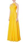 Buy_Saisha Shinde_Yellow Halter Slit Gown For Women_Online_at_Aza_Fashions