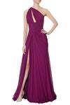 Buy_Saisha Shinde_Purple One Shoulder Gown_at_Aza_Fashions