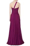 Shop_Saisha Shinde_Purple One Shoulder Gown_at_Aza_Fashions