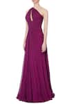 Buy_Saisha Shinde_Purple One Shoulder Gown_Online_at_Aza_Fashions