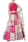 Buy_Neha Mehta Couture_Multi Color Multicolored Embroidered Lehenga And Pink Blouse_at_Aza_Fashions