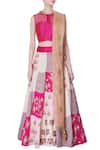 Shop_Neha Mehta Couture_Multi Color Multicolored Embroidered Lehenga And Pink Blouse_Online_at_Aza_Fashions