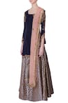 Buy_Neha Mehta Couture_Navy Blue Kurta And Gota Sharara Pants_Online_at_Aza_Fashions