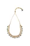 Buy_Just Shradhas_Green Bead And Pearl Accent Necklace _at_Aza_Fashions
