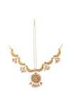 Buy_Just Shradhas_Gold Plated Pearl Work Maangtikka _at_Aza_Fashions