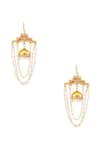 Buy_Just Shradhas_Gold Plated Pearls Strand Embellished Earrings _at_Aza_Fashions