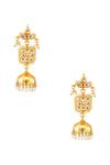 Buy_Just Shradhas_Gold Plated Pearls Jhumka Earrings _at_Aza_Fashions