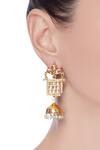 Shop_Just Shradhas_Gold Plated Pearls Jhumka Earrings _at_Aza_Fashions
