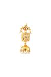 Just Shradhas_Gold Plated Pearls Jhumka Earrings _Online_at_Aza_Fashions