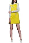 Shop_Shahin Mannan_Yellow Peter Pan Collar Dress_at_Aza_Fashions