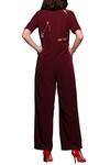 Shop_Shahin Mannan_Maroon Embroidered Jumpsuit For Women_at_Aza_Fashions