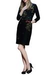 Buy_Shahin Mannan_Black Love Motif Coat Dress For Women_at_Aza_Fashions