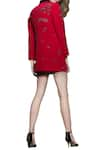 Shop_Shahin Mannan_Red Embroidered Blazer Dress  _at_Aza_Fashions