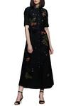 Buy_Shahin Mannan_Black Embroidered Long Shirt Dress For Women_at_Aza_Fashions