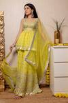 Gopi Vaid_Yellow Cotton Silk Peplum Tunic Sharara Set_Online_at_Aza_Fashions