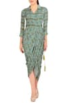 Soup by Sougat Paul_Green Printed Dhoti Dress  _Online_at_Aza_Fashions