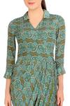 Buy_Soup by Sougat Paul_Green Printed Dhoti Dress  _Online_at_Aza_Fashions