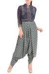 Buy_Soup by Sougat Paul_Grey Printed Jumpsuit With Jacket_at_Aza_Fashions
