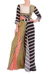 Buy_Soup by Sougat Paul_Multi Color Striped Flared Jumpsuit  _at_Aza_Fashions