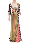 Soup by Sougat Paul_Multi Color Striped Flared Jumpsuit For Women_Online_at_Aza_Fashions