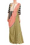 Buy_Soup by Sougat Paul_Multi Color Crepe Printed And Embroidered Multicolored Concept Saree For Women_at_Aza_Fashions
