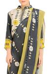 Buy_Soup by Sougat Paul_Yellow Charcoal Grey And Printed Saree With Jacket For Women_Online_at_Aza_Fashions