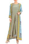 Buy_Soup by Sougat Paul_Blue Printed Jumpsuit With Jacket For Women_at_Aza_Fashions