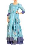 Buy_Soup by Sougat Paul_Blue Double Layer Dress For Women_at_Aza_Fashions