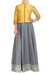 Buy_Soup by Sougat Paul_Grey Flared Anarkali With Jacket For Women_at_Aza_Fashions