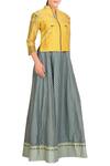 Soup by Sougat Paul_Grey Flared Anarkali With Jacket For Women_Online_at_Aza_Fashions