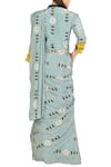 Shop_Soup By Sougat Paul_Grey Crepe Pre-draped Saree With Blouse _at_Aza_Fashions