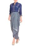 Soup By Sougat Paul_Blue Printed Jumpsuit And Jacket _Online_at_Aza_Fashions