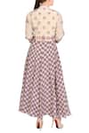 Shop_Soup by Sougat Paul_Beige Printed Dress With Jacket For Women_at_Aza_Fashions