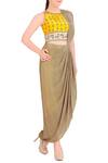 Soup by Sougat Paul_Yellow Printed Concept Saree With Blouse For Women_Online_at_Aza_Fashions