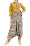 Buy_Soup by Sougat Paul_Yellow Printed Jumpsuit With Jacket For Women_at_Aza_Fashions