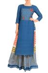 Buy_Soup by Sougat Paul_Blue Crepe Kurta With Maxi Skirt For Women_at_Aza_Fashions