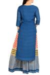 Shop_Soup by Sougat Paul_Blue Crepe Kurta With Maxi Skirt For Women_at_Aza_Fashions