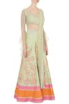 Neeta Lulla_Green Raw Silk Sequin Embellished Lehenga Set_Online_at_Aza_Fashions