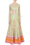 Shop_Neeta Lulla_Green Raw Silk Sequin Embellished Lehenga Set_Online_at_Aza_Fashions